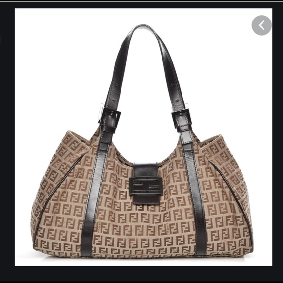 Authentic FENDI Zucca brown shoulder bag